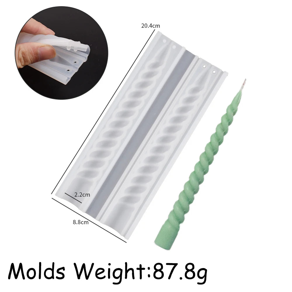 Spiral Twist Long Rod Candle Mold