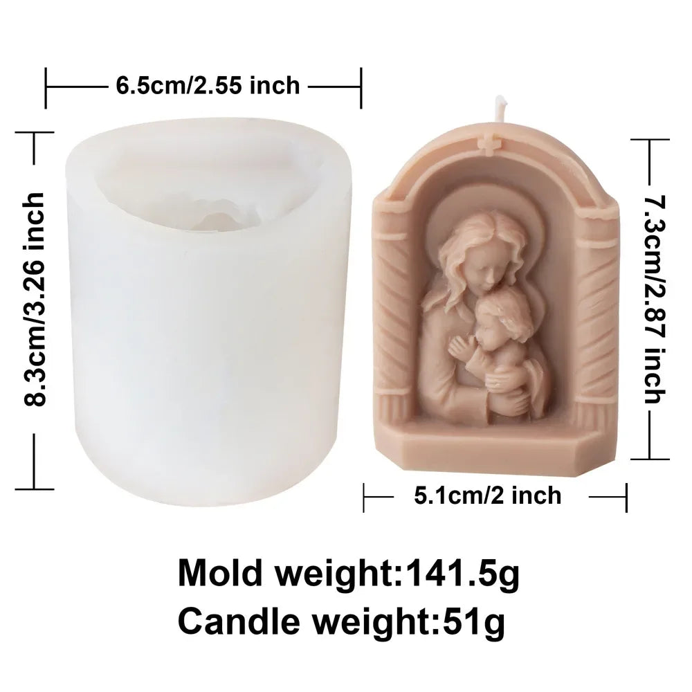 Mother Holding Baby Silicone Candle Mold