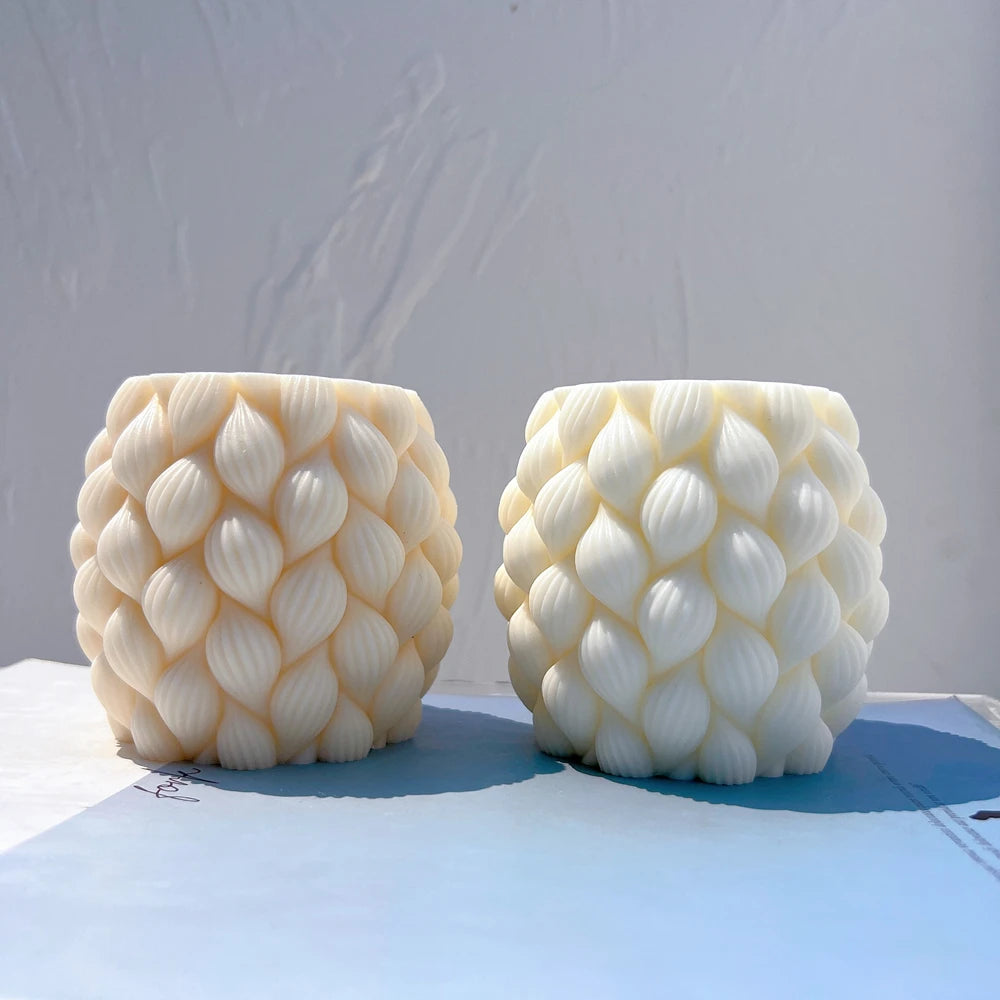 Ribbed Raindrop Column Candle Mold