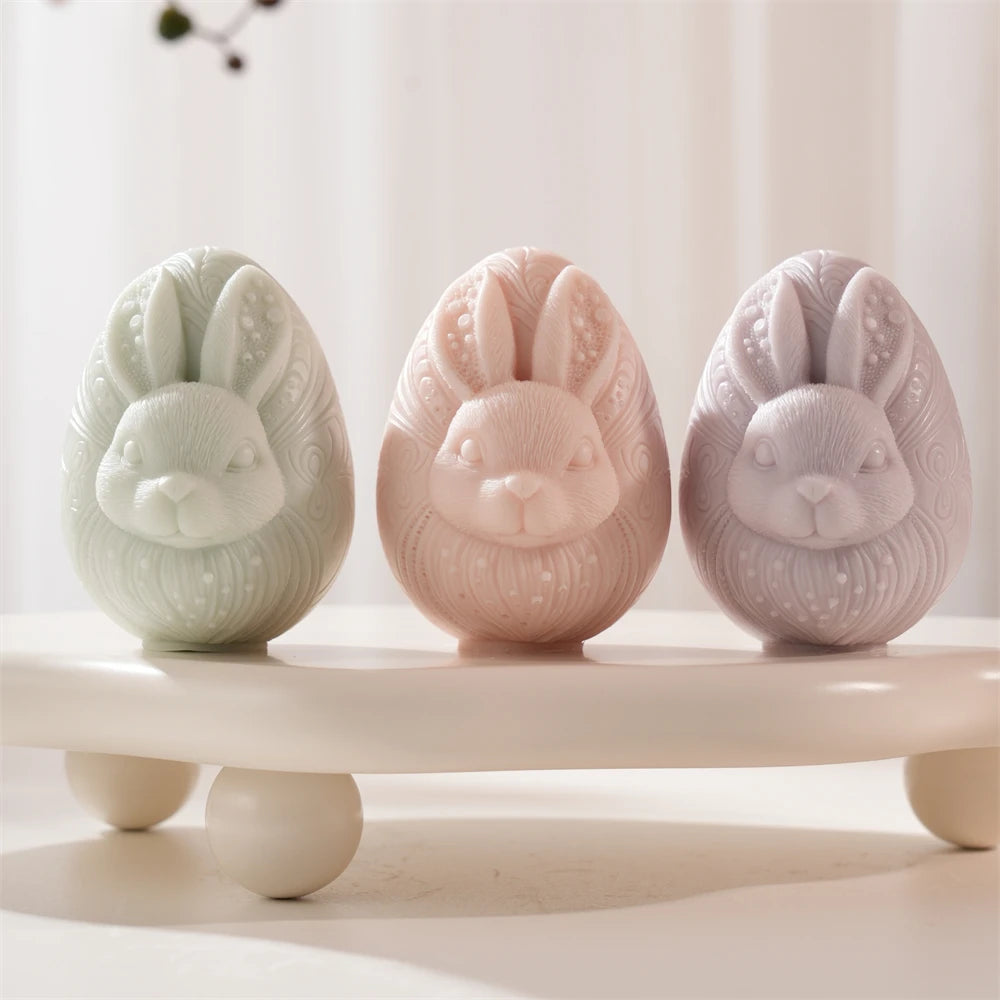 Easter Egg Rabbit Candle Silicone Mold DIY Craft
