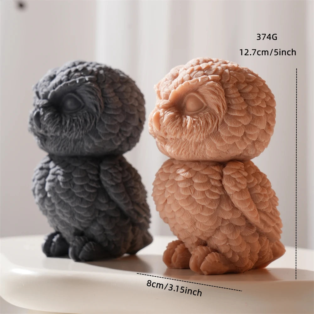 3D Cute Owl Silicone Candle Mold