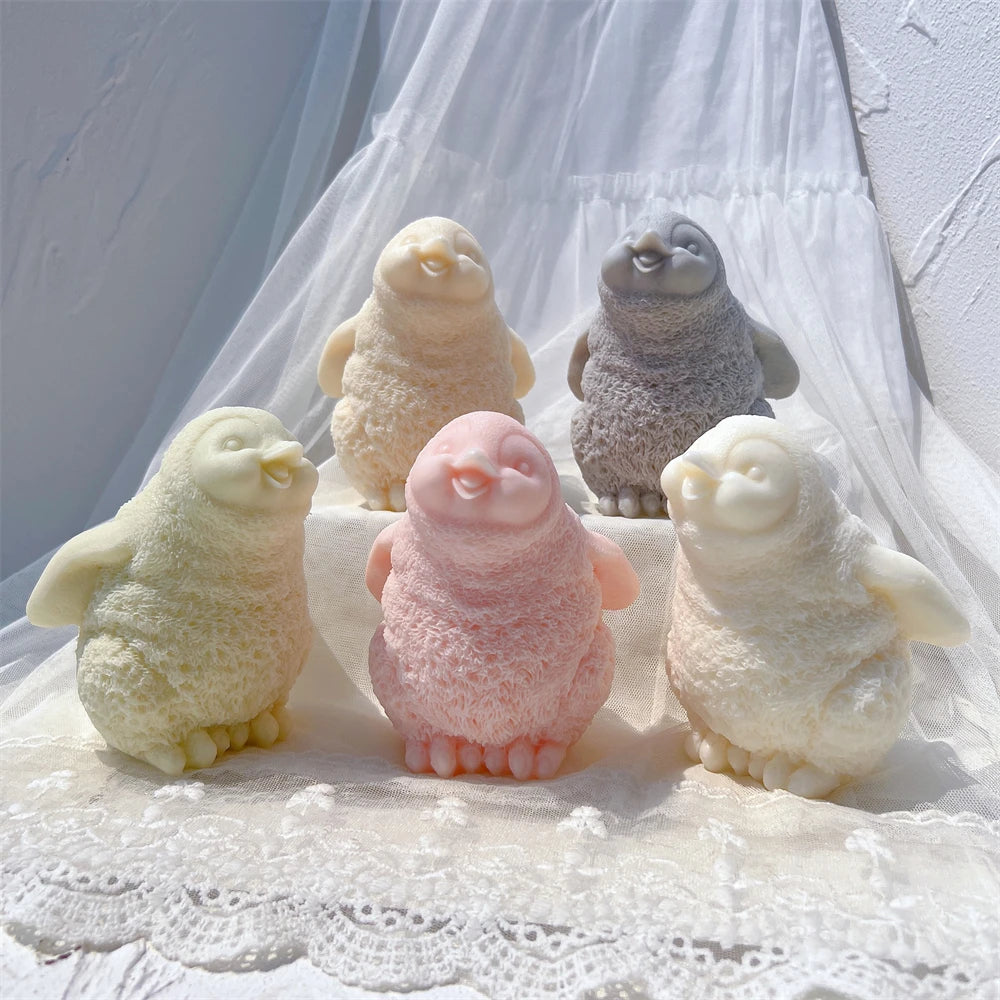 Cute Penguin Statue Candle Mold