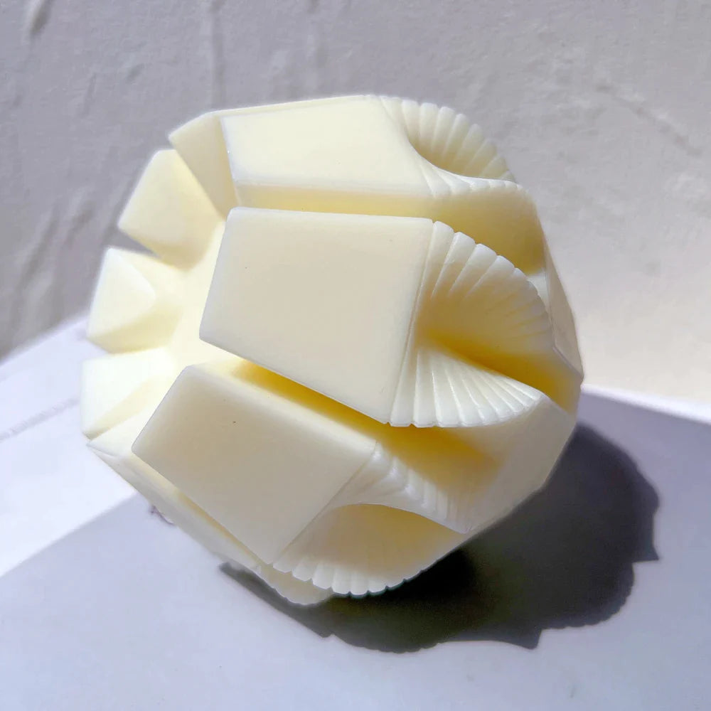 Geometric Wave Twirl Candle Silicone Mold