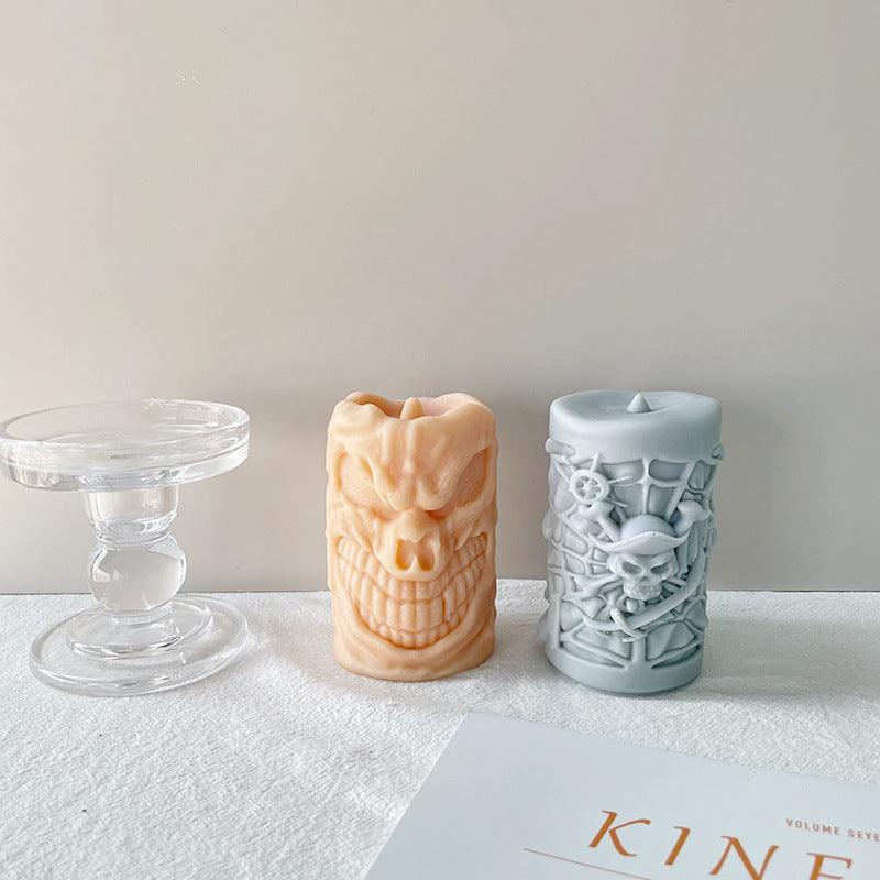 Skull Ornament Cylindrical Scented Candle Mold Candles molds