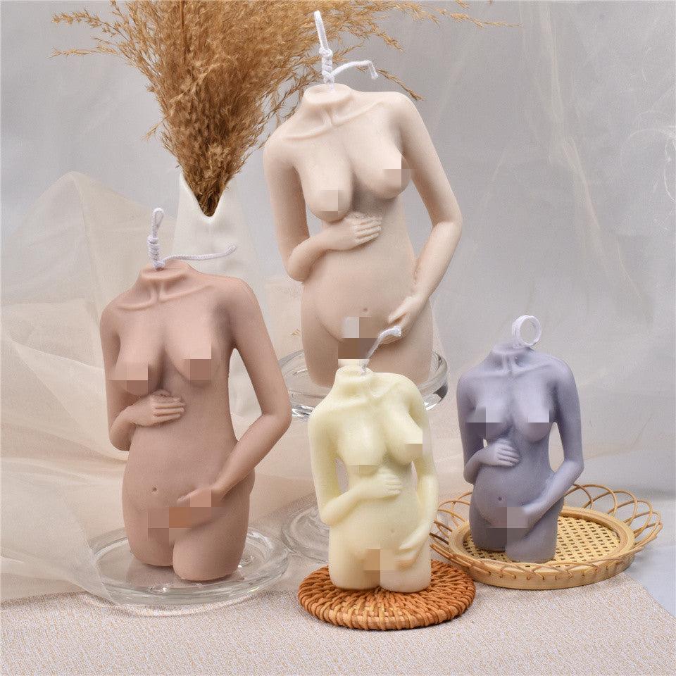 Slanted Shoulder Pregnant Woman Body Candle Mold Woman Size Aromatherapy Candle Mold Candles molds