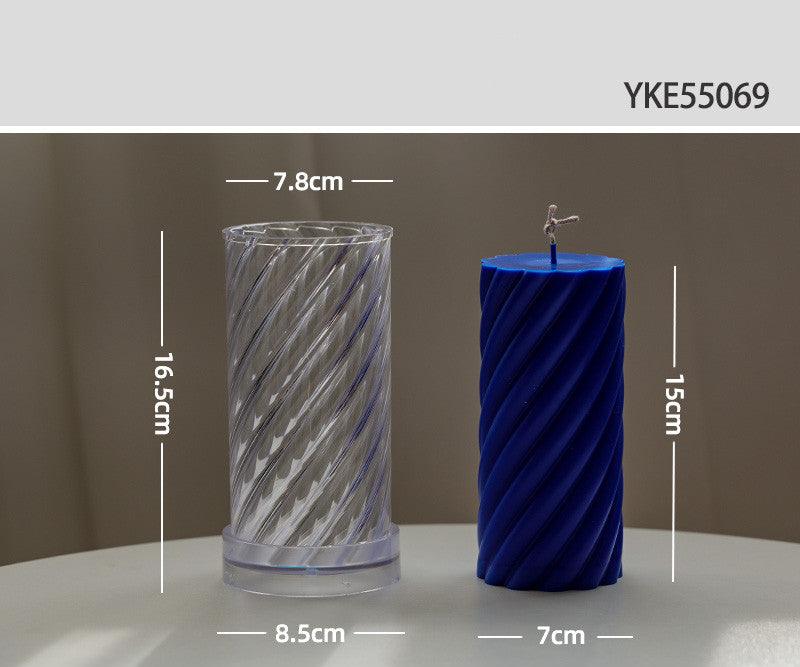 Spiral Cylindrical Acrylic Candle Mold