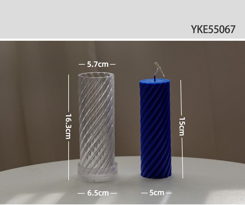 Spiral Cylindrical Acrylic Candle Mold