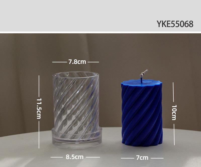 Spiral Cylindrical Acrylic Candle Mold