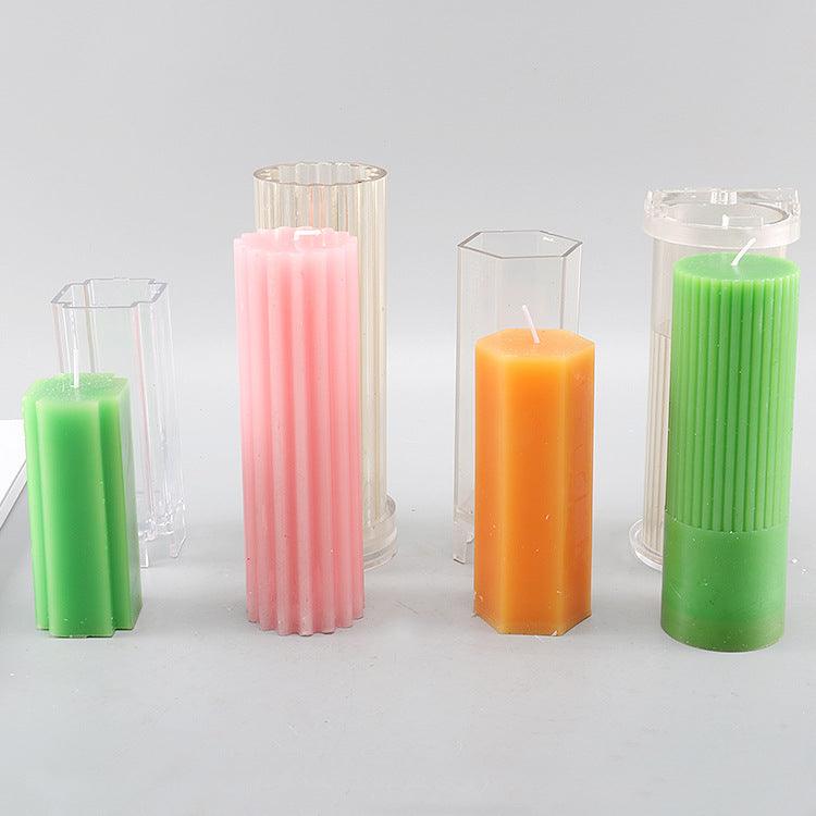 Striped Cylindrical Candle Mold