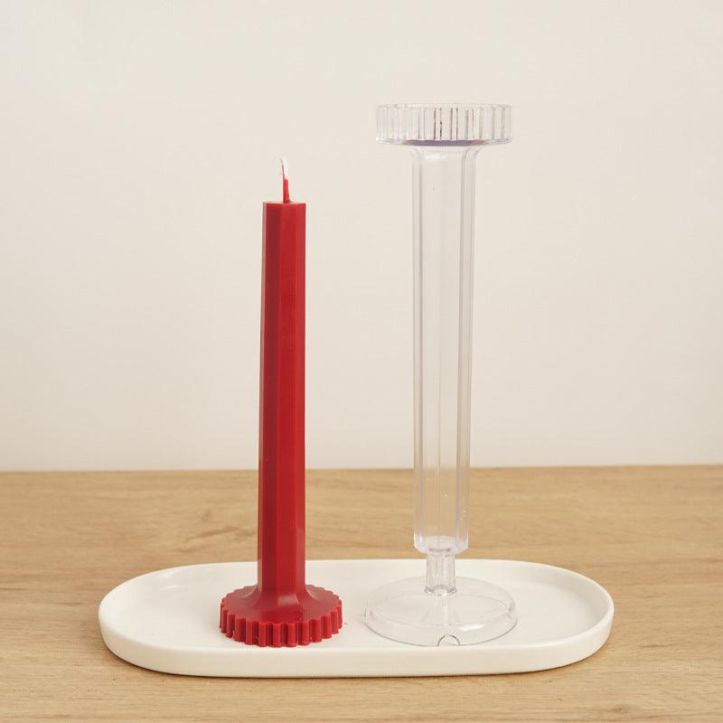 Octagon Striped Base Church Candle Mold