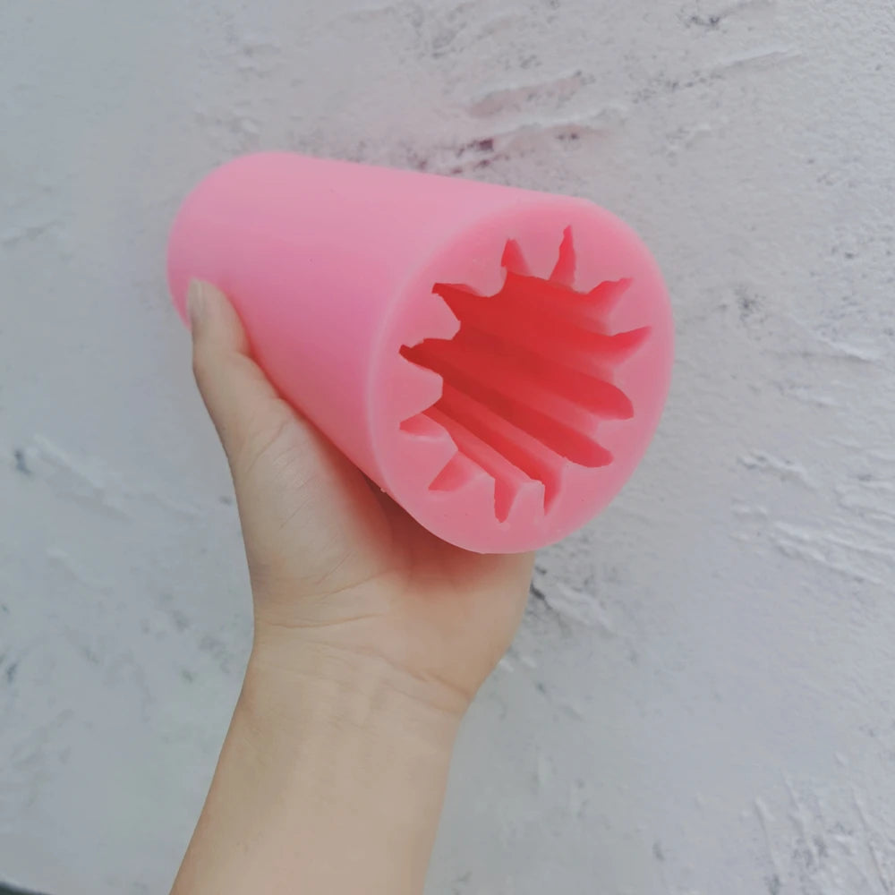 Wavy Sun Rays Pillar Candle Mold