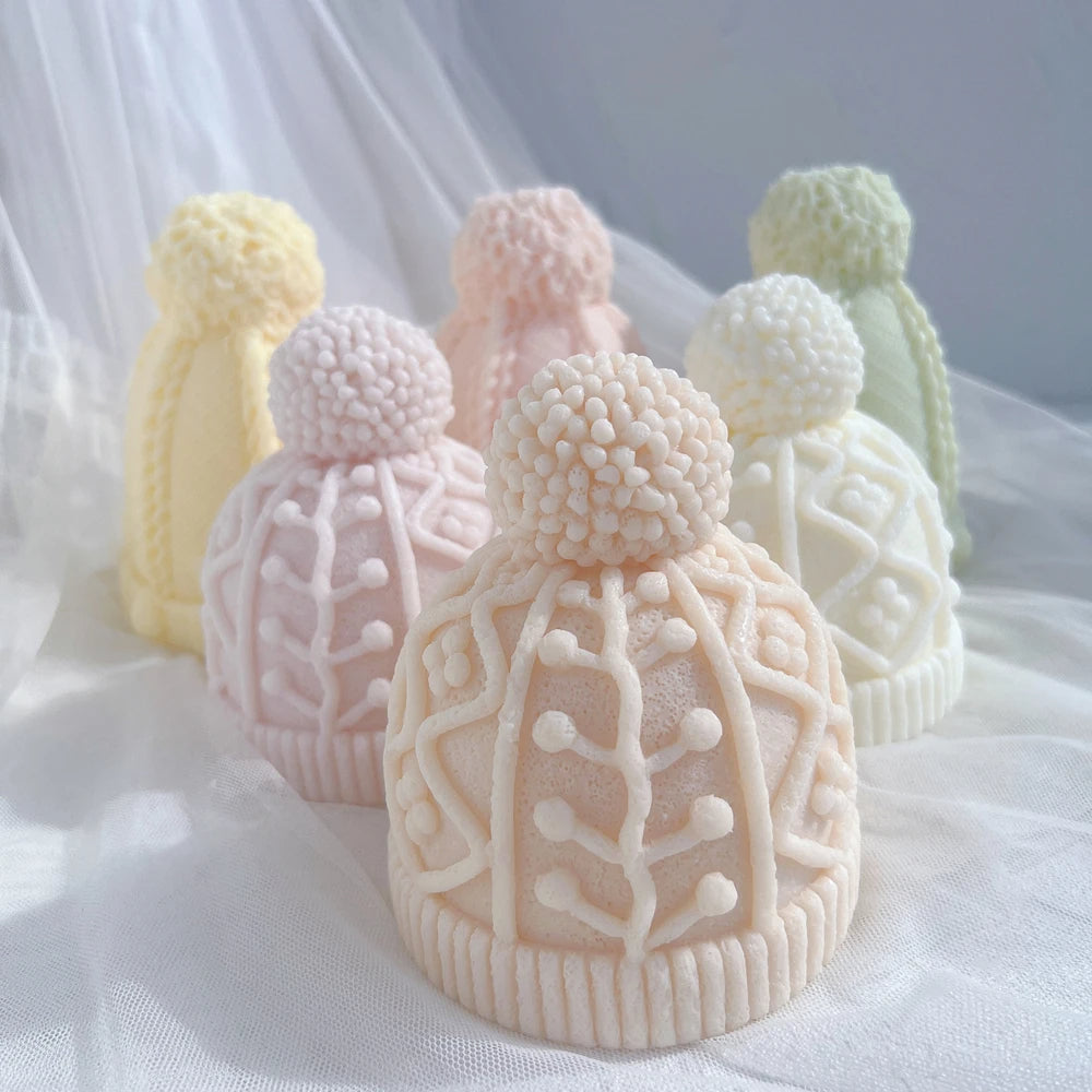 Christmas Winter knitted Hat Silicone Candle Mold