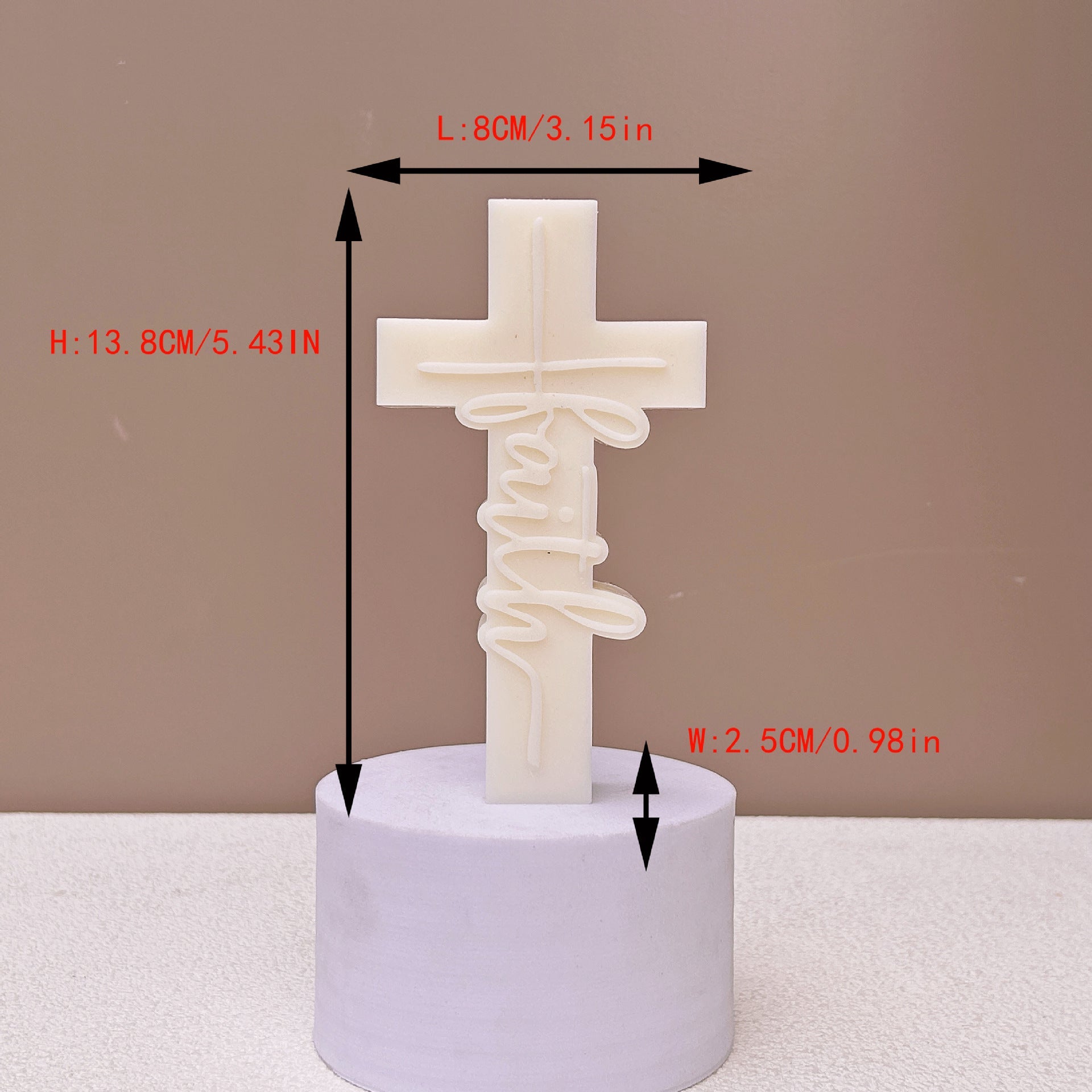 Cross Faith Religoius Candle Mold
