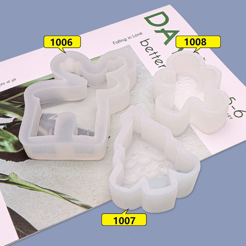 Christmas Silicone Candle Molds - Gingerbread Man Elk Christmas Tree