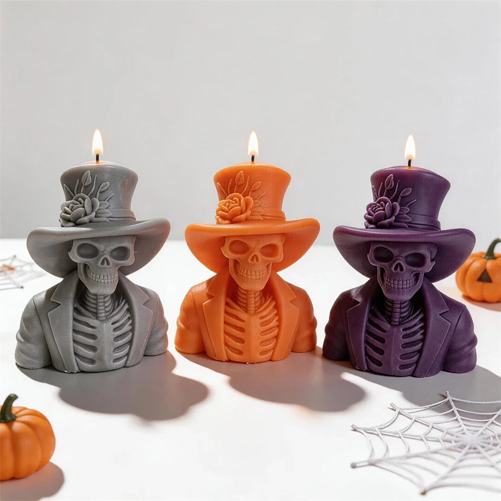 Halloween Zombie Skeleton Silicone Candle Mold
