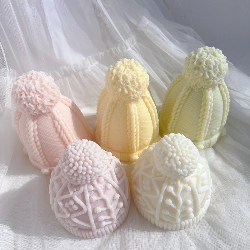 Christmas Winter knitted Hat Silicone Candle Mold