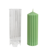 Striped Cylindrical Acrylic Candle Mold