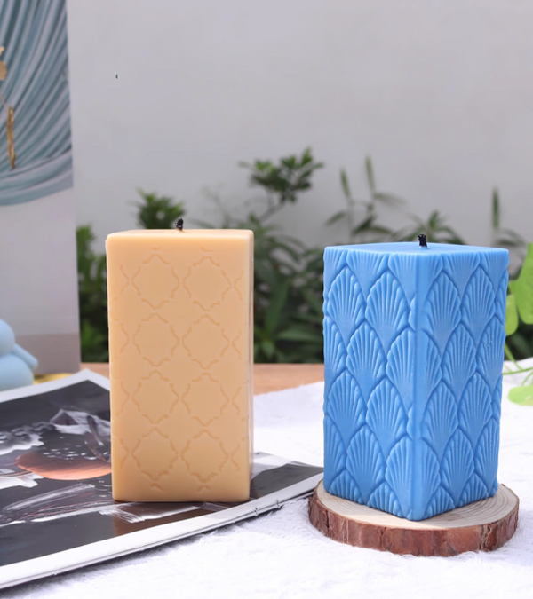 Leaf Pattern Pillar Candle Mold