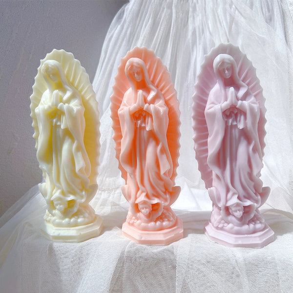 Virgin Mary Statue Candle Silicone Mold