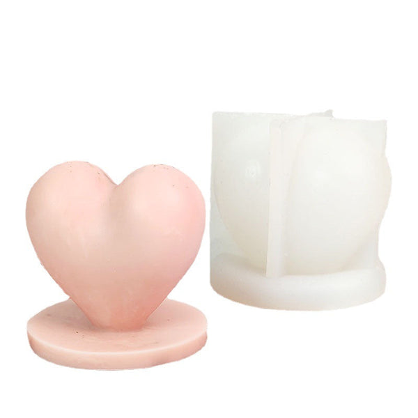 3D Love Heart with Base Silicone Candle Making Mold