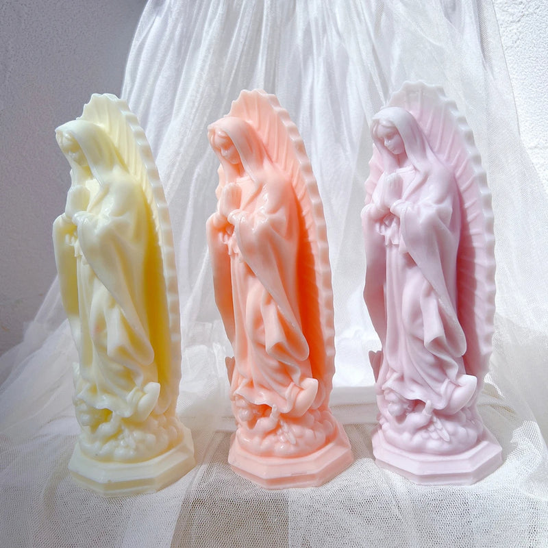 Virgin Mary Statue Candle Silicone Mold