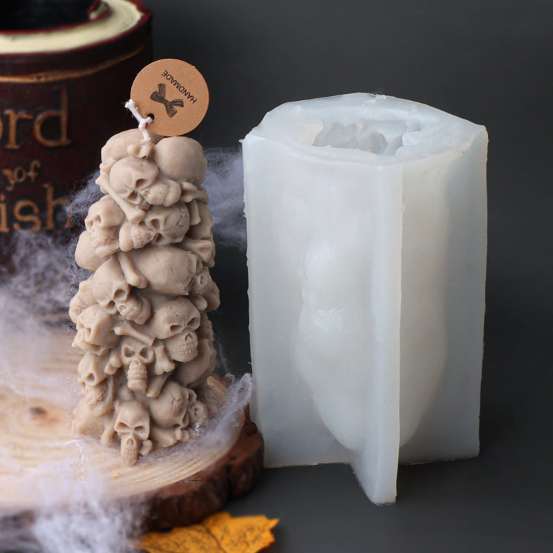 Skull Tower Candle Mold 