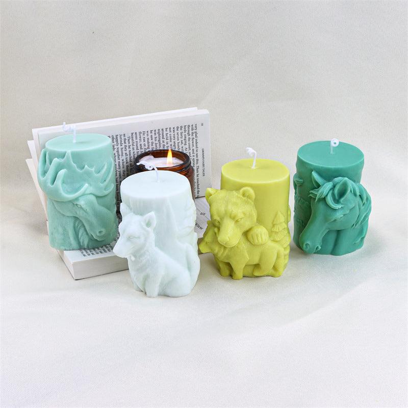 3D Animal Cylinder Silicone Candle Mold | Perfect for DIY Candle Making Candles molds