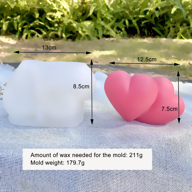 3D Double Linked Hearts Candle Mold - Buy Now!