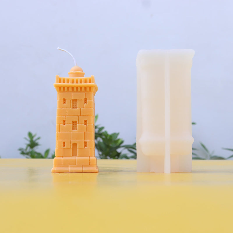 Castle House Lighthouse Design Silicone Candle Mold 