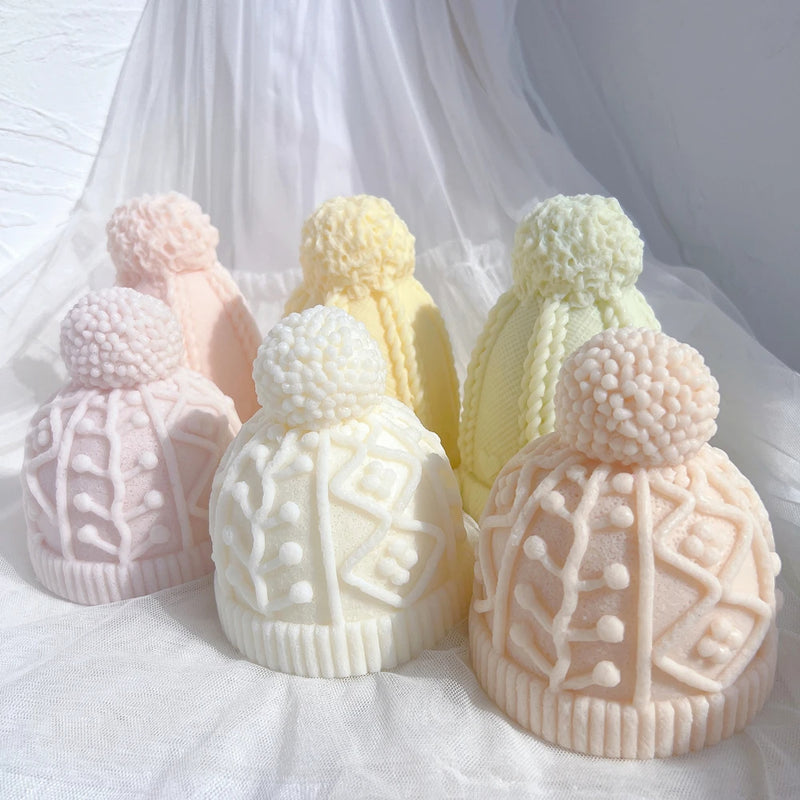 Christmas Winter knitted Hat Silicone Candle Mold