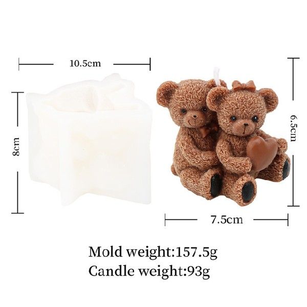 3D Cute Bear Silicone Candle Mold