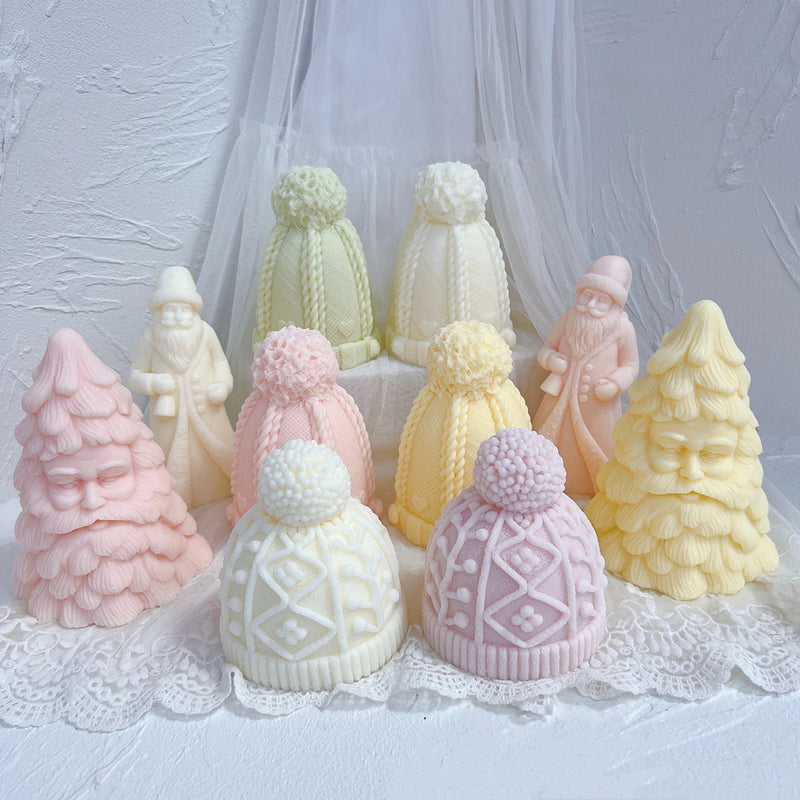 Christmas Winter knitted Hat Silicone Candle Mold