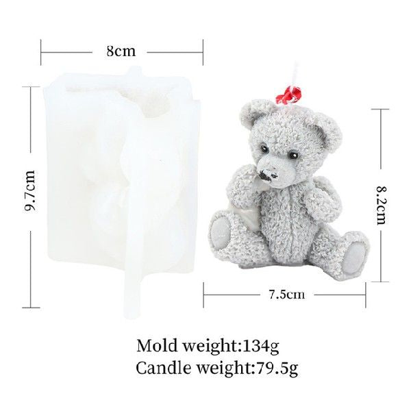 3D Cute Bear Silicone Candle Mold