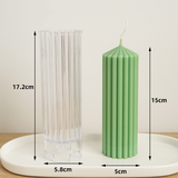 Striped Cylindrical Acrylic Candle Mold