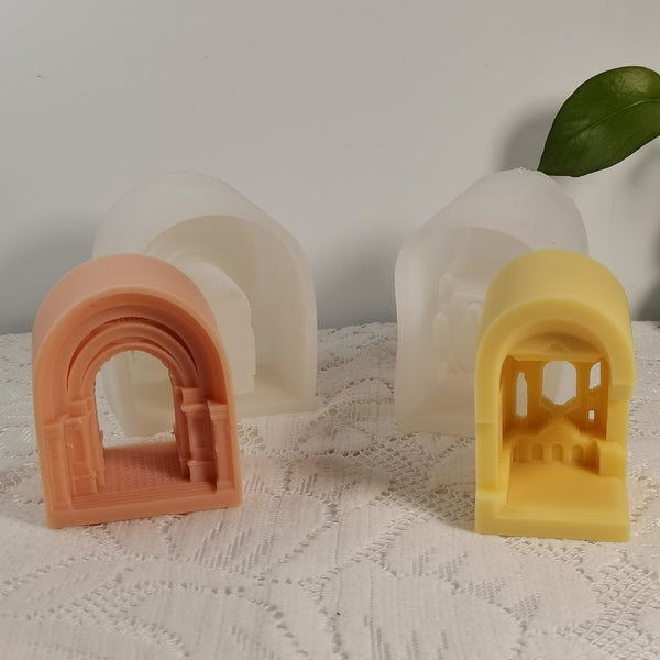 Ancient Castle Geometry-Arch Silicone Candle  Mold
