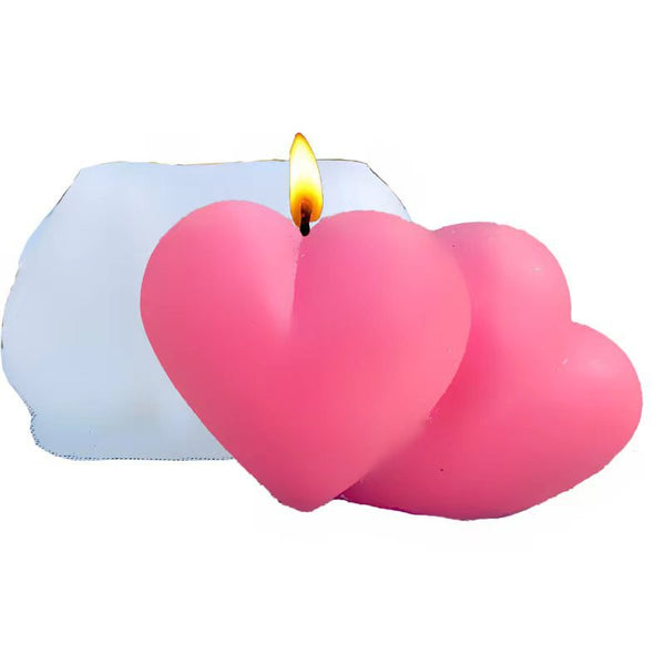 3D Double Linked Hearts Candle Mold - Buy Now!