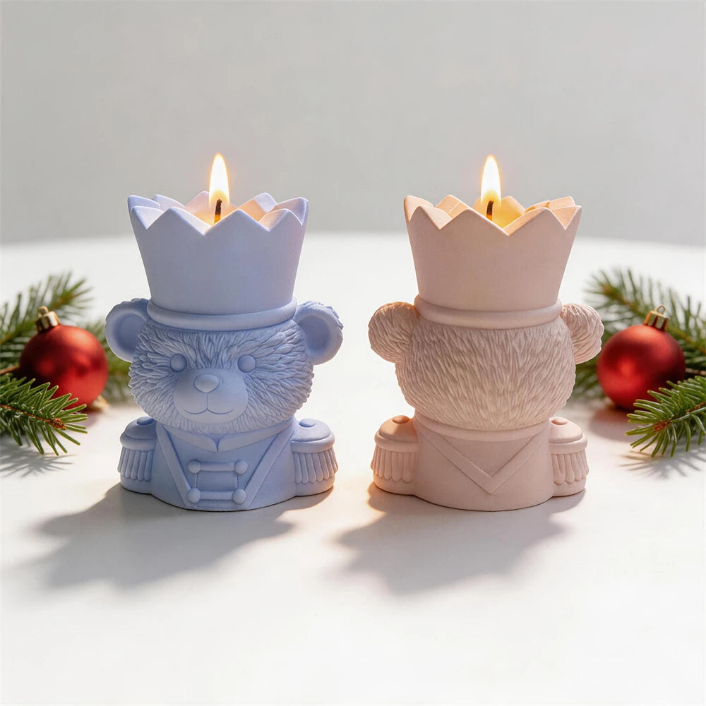 Nutcracker Bear Candle Jar Silicone Mold