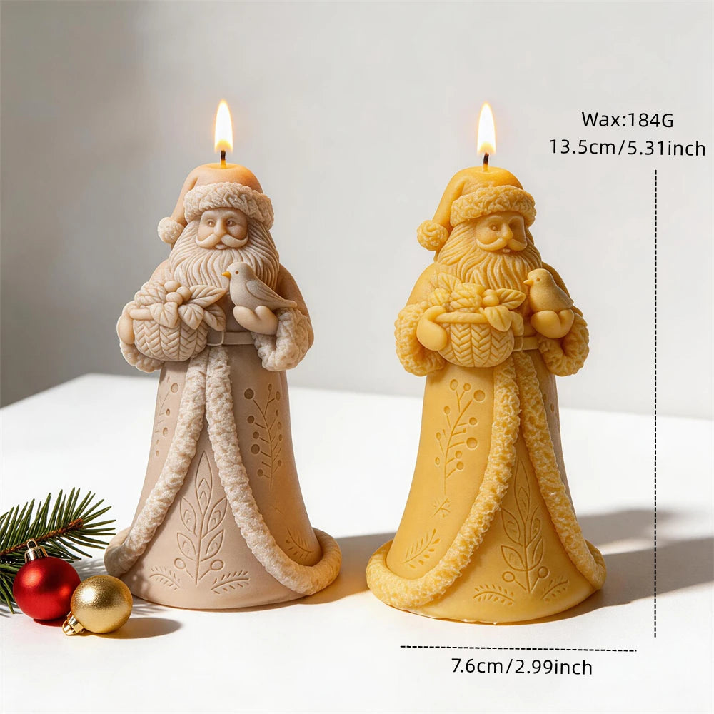 Woodland Santa candle measuring 13.5 centimetres tall
