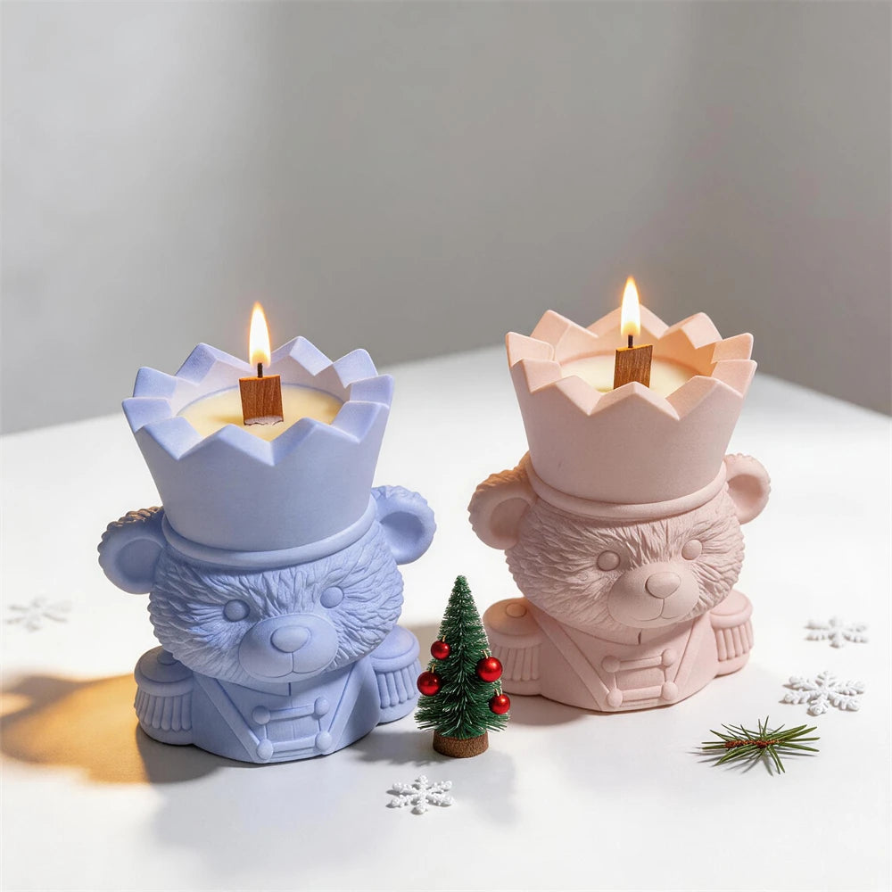 Nutcracker Bear Candle Jar Silicone Mold