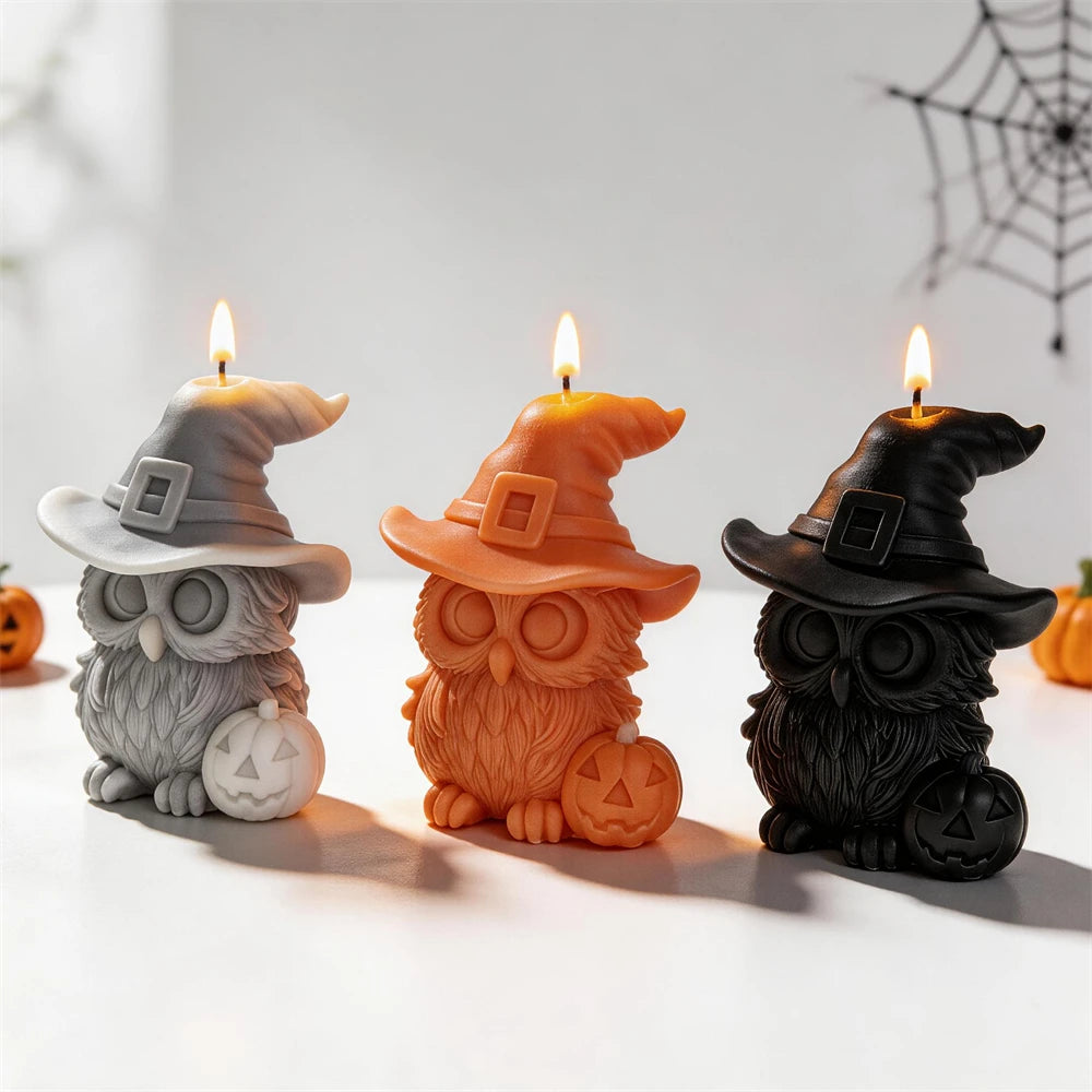 Cute Owl Silicone Candle Mold for Halloween