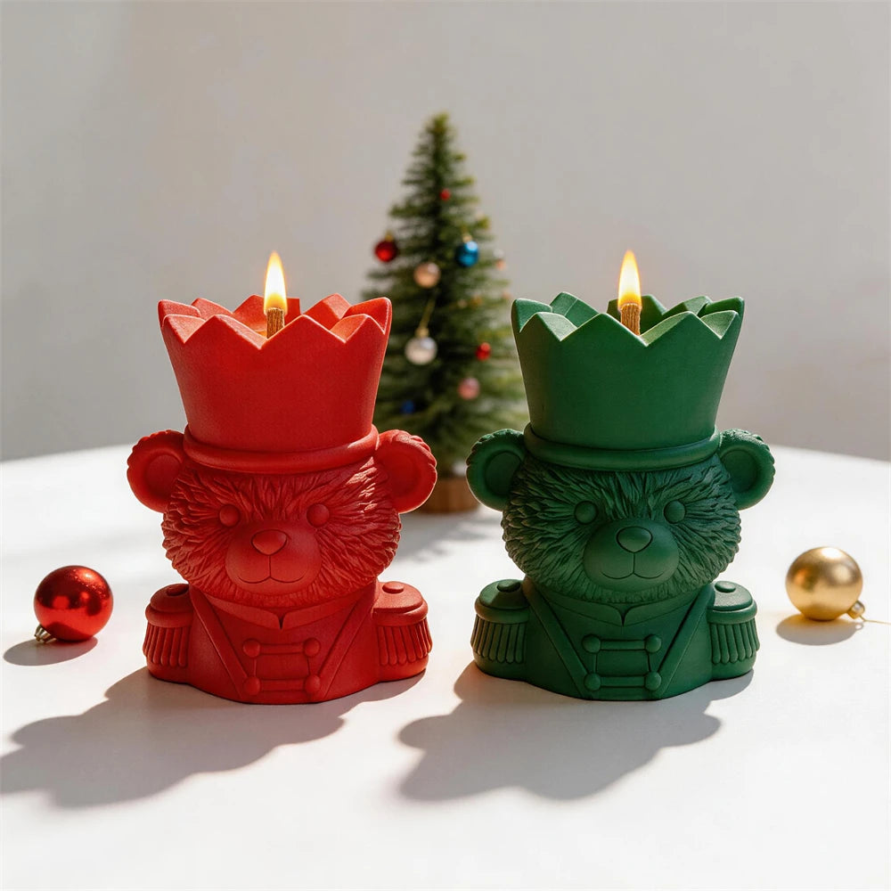 Nutcracker Bear Candle Jar Silicone Mold