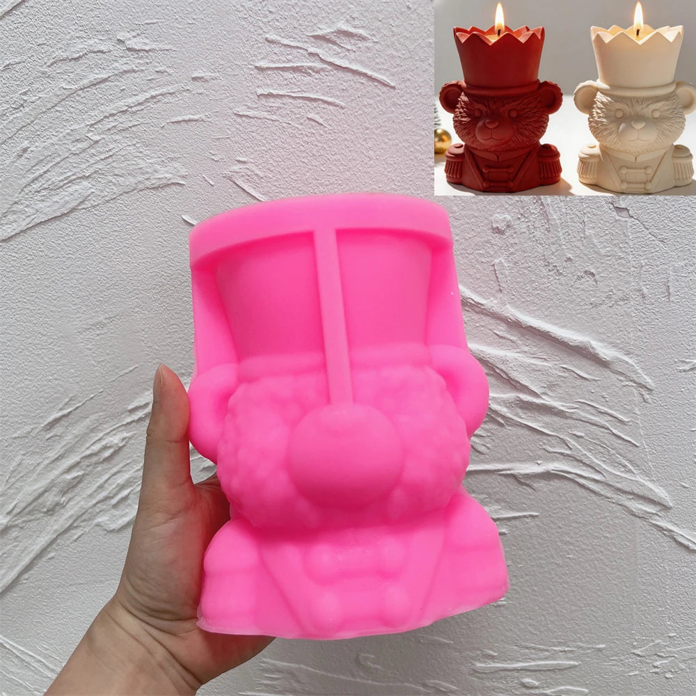 Nutcracker Bear Candle Jar Silicone Mold