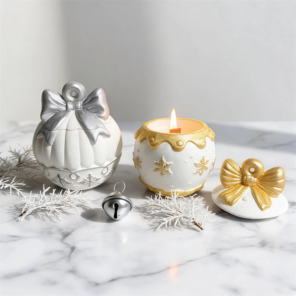 Christmas Bauble Container Silicone Mold with Lid