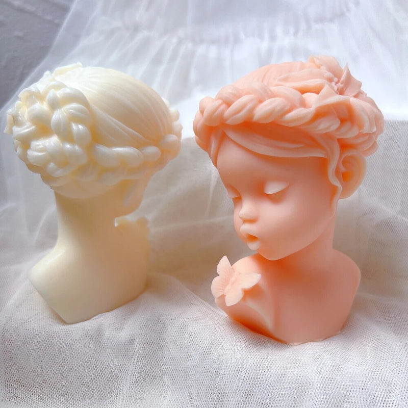 Nordic Flower Lady Sculpture and Butterfly Girl Candle Mold