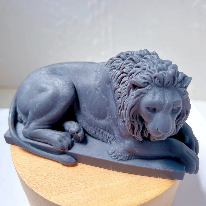 3D Charm Lions Statue Silicone Candle Mold