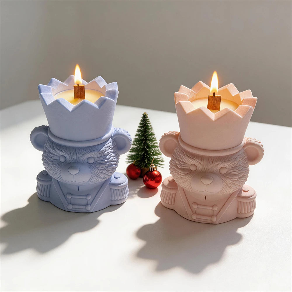 Nutcracker Bear Candle Jar Silicone Mold