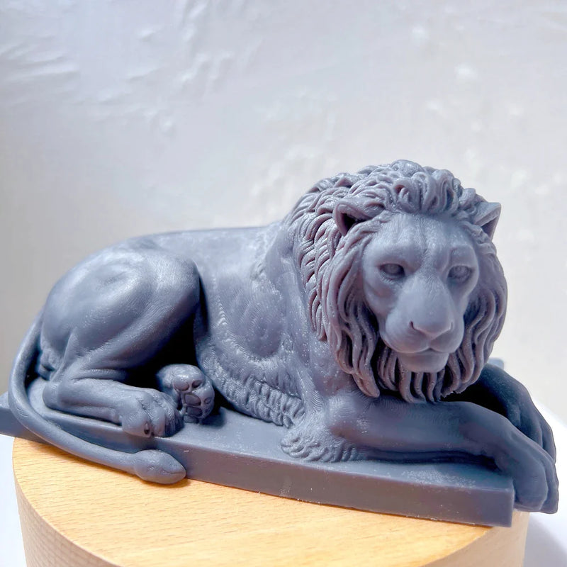 3D Charm Lions Statue Silicone Candle Mold