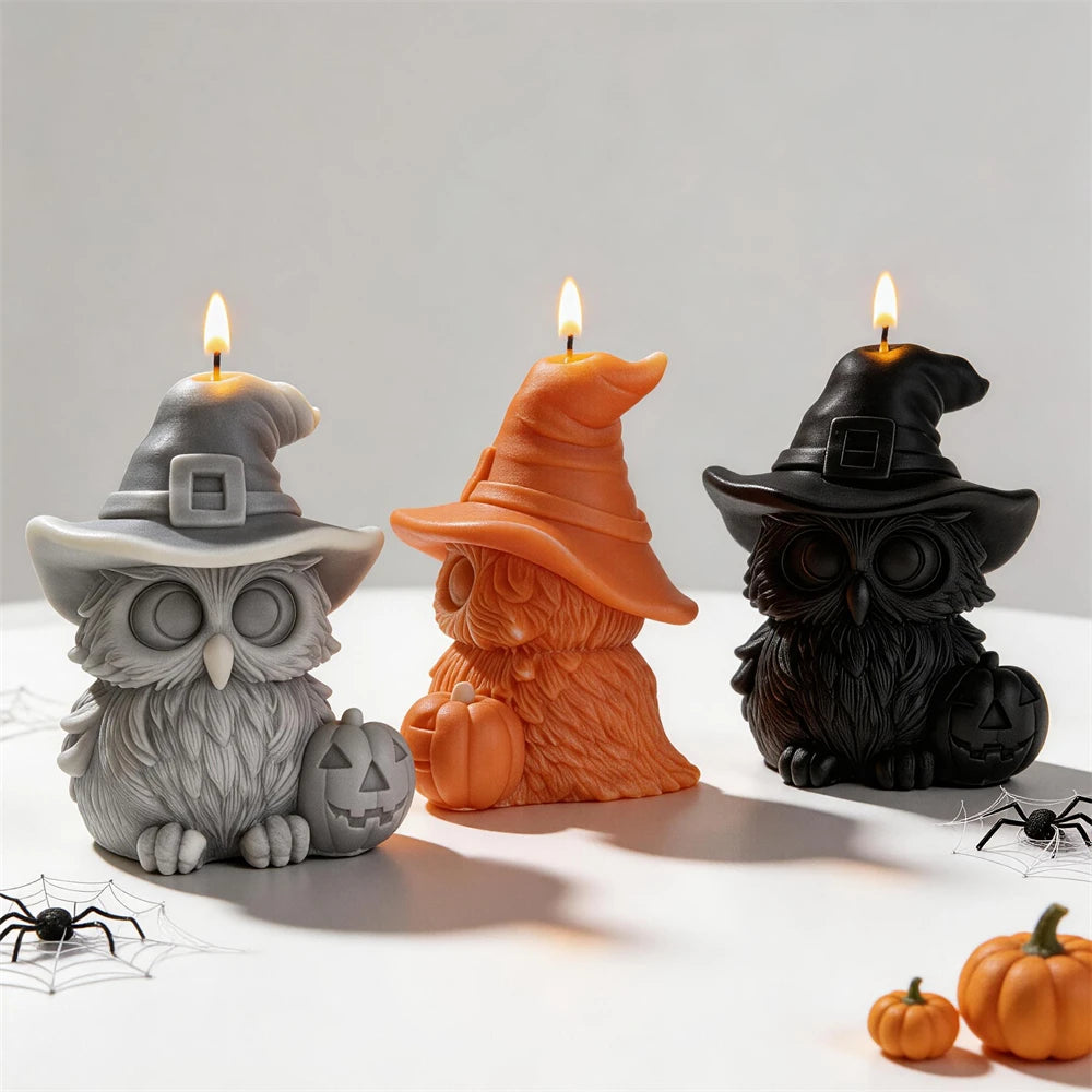 Cute Owl Silicone Candle Mold for Halloween