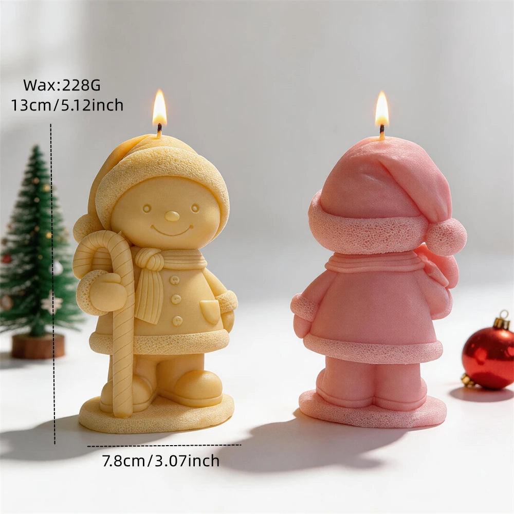 Winter child candle measuring 13 centimetres tall