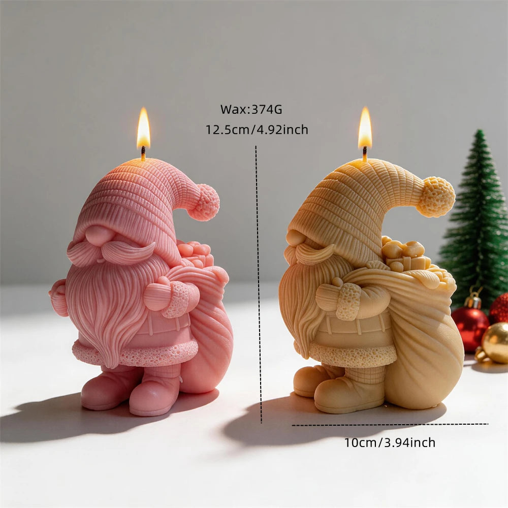 Christmas gnome candle measuring 12.5 centimetres tall